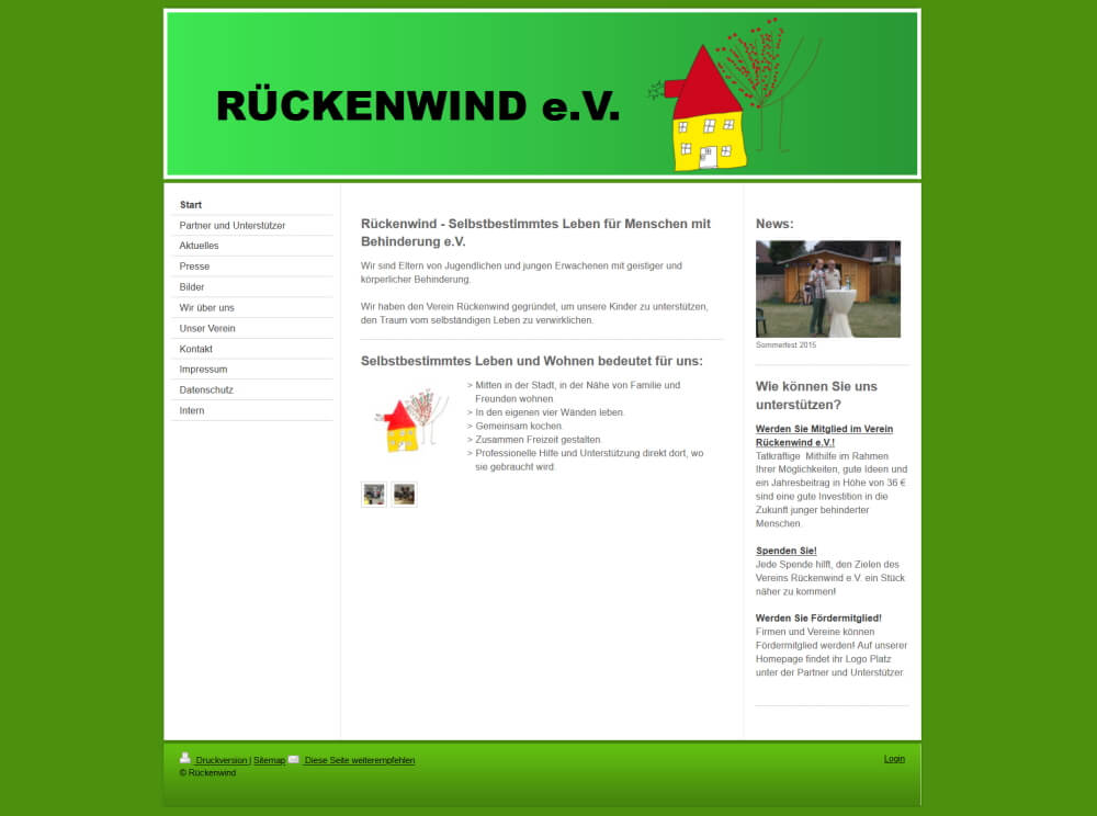 2012 Erste Website Rückenwind Langenfeld